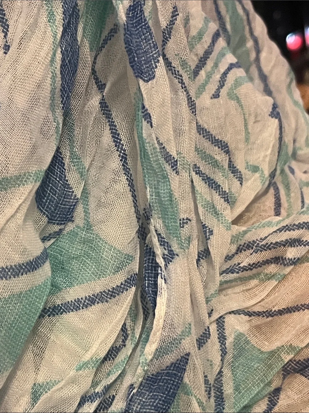 Lightweight Blue & Mint Patterned Infinity Scarf - Women Accessories S28